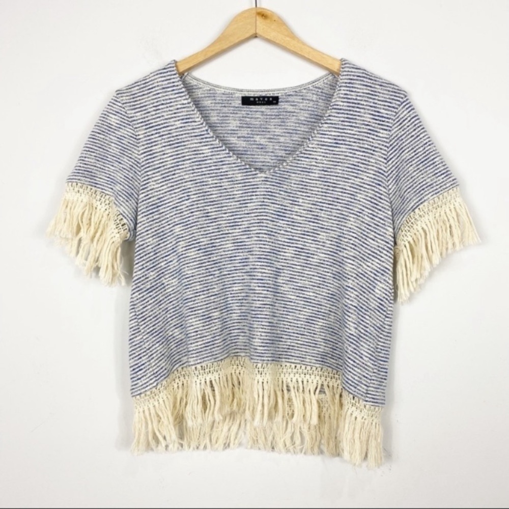 MAVEN WEST Fringe Striped Top - Picture 3 of 11